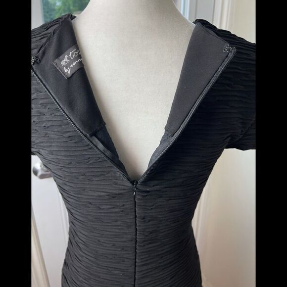 TORN by Ronny Kobo black cap sleeve steath dress - Picture 6 of 14